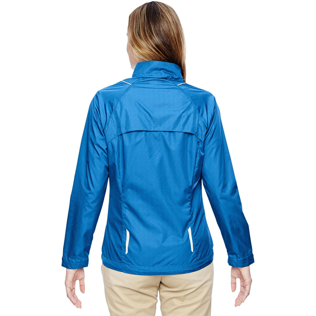 North End Women's Nautical Blue Sustain Lightweight Recycled Polyester Dobby Jacket with Print