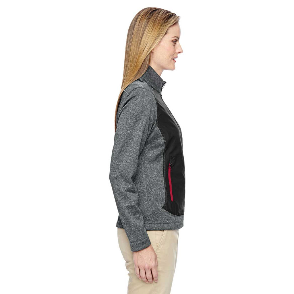 North End Women's Black/Classic Red Victory Hybrid Performance Fleece Jacket