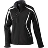 North End Women's Black Enzo Colorblocked Three-Layer Fleece Bonded Soft Shell Jacket