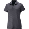 North End Women's Black Silk Stretch Embossed Print Polo