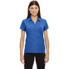 North End Women's Nautical Blue Silk Stretch Embossed Print Polo