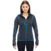 North End Women's Carbon/Olympic Blue Pulse Fleece Jacket with Print