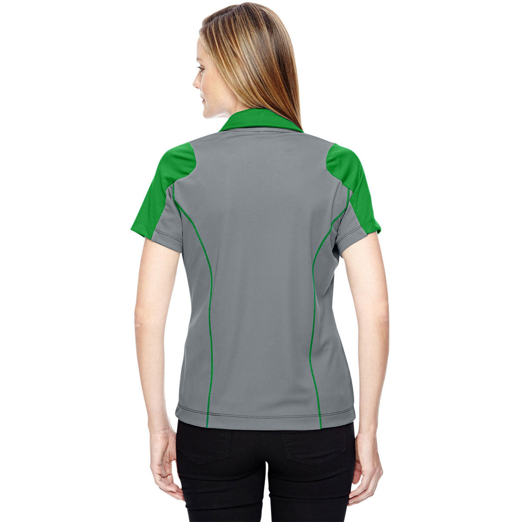 North End Women's Green Flash Performance Embossed Print Polo