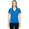 North End Women's Olympic Blue Performance Embossed Print Polo