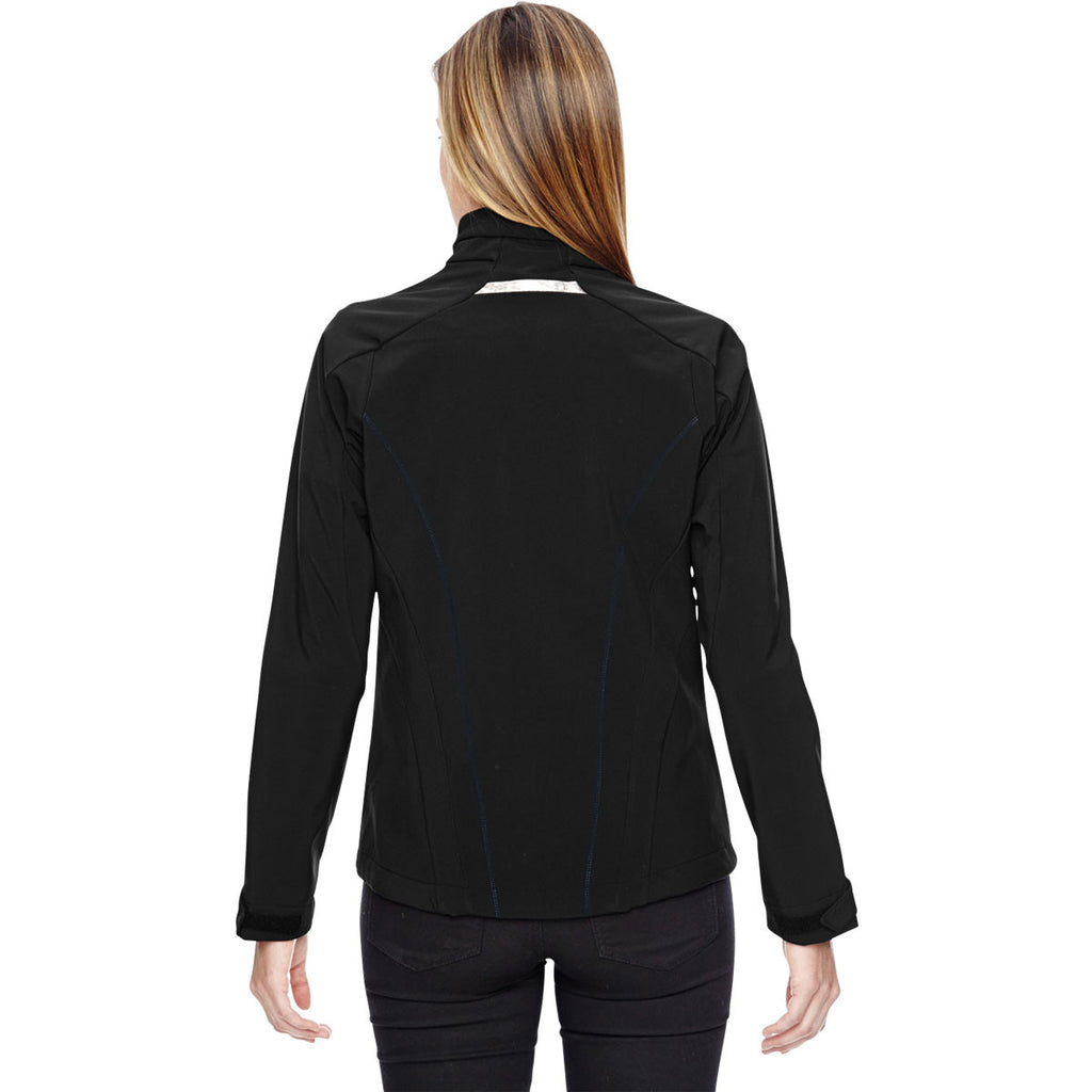 North End Women's Black Jacket with Laser Stitch Accents