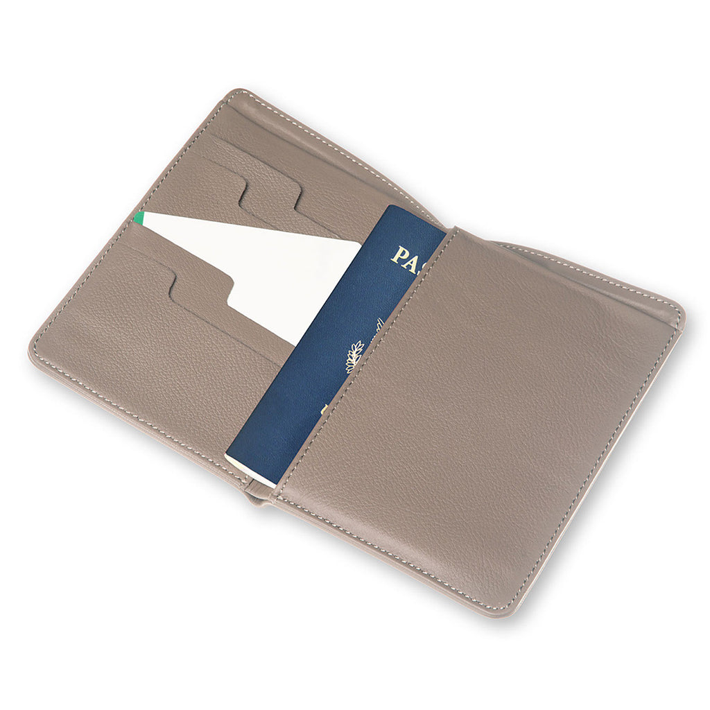 Moleskine Taupe Leather Lineage Passport Wallet-3