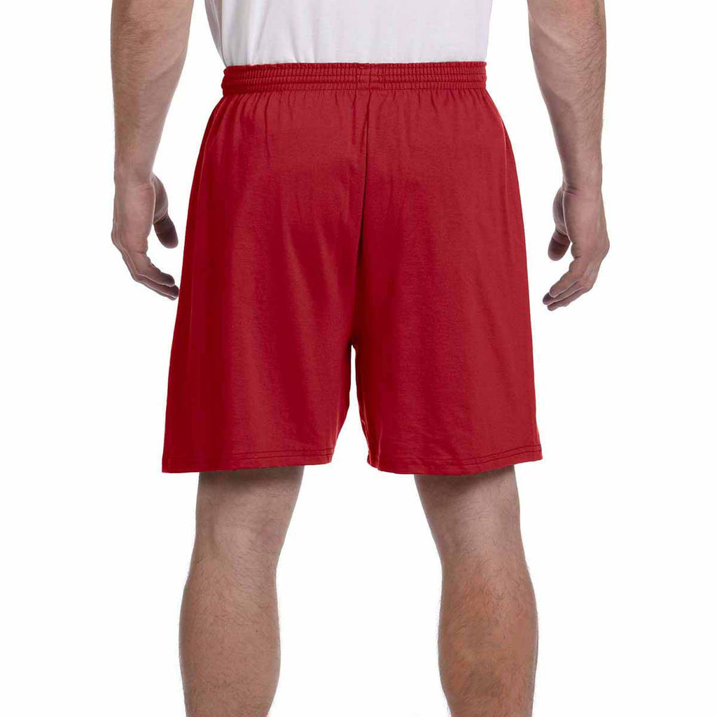 Champion Men's Scarlet 6-Ounce Cotton Gym Short