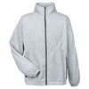 UltraClub Men's Grey Heather Iceberg Fleece Full-Zip Jacket