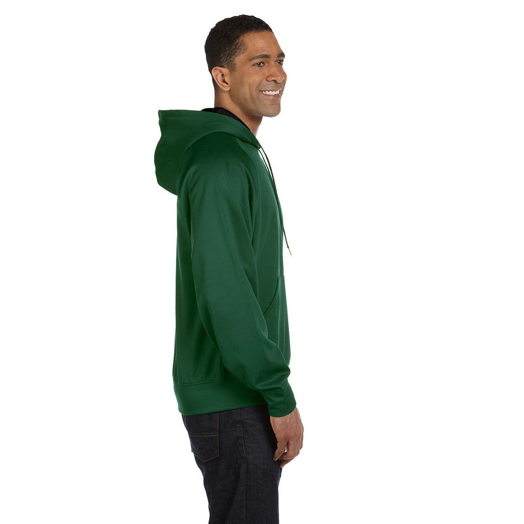 Russell Athletic Men's Dark Green/Black Tech Fleece Pullover Hood