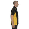North End Men's Black/Campus Gold Tall Fuse Colorblock Twill Shirt