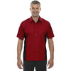 North End Men's Classic Red Fuse Colorblock Twill Shirt