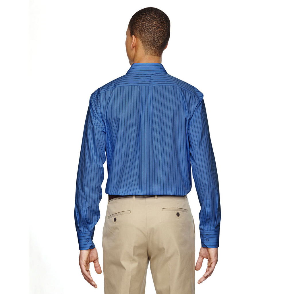 North End Men's Deep Blue Align Dobby Vertical Striped Shirt