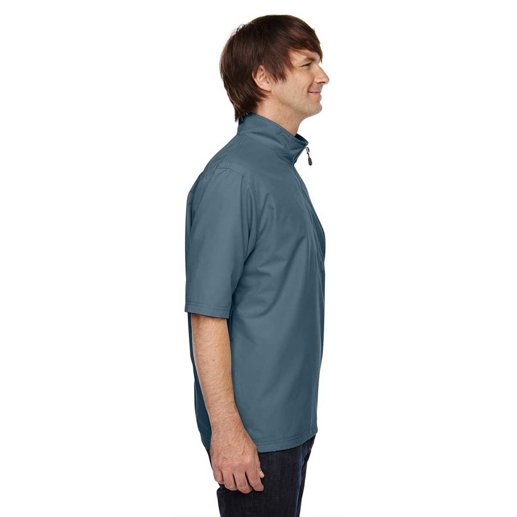 North End Men's Glacier Blue M·I·C·R·O Plus Lined Wind Shirt with Teflon