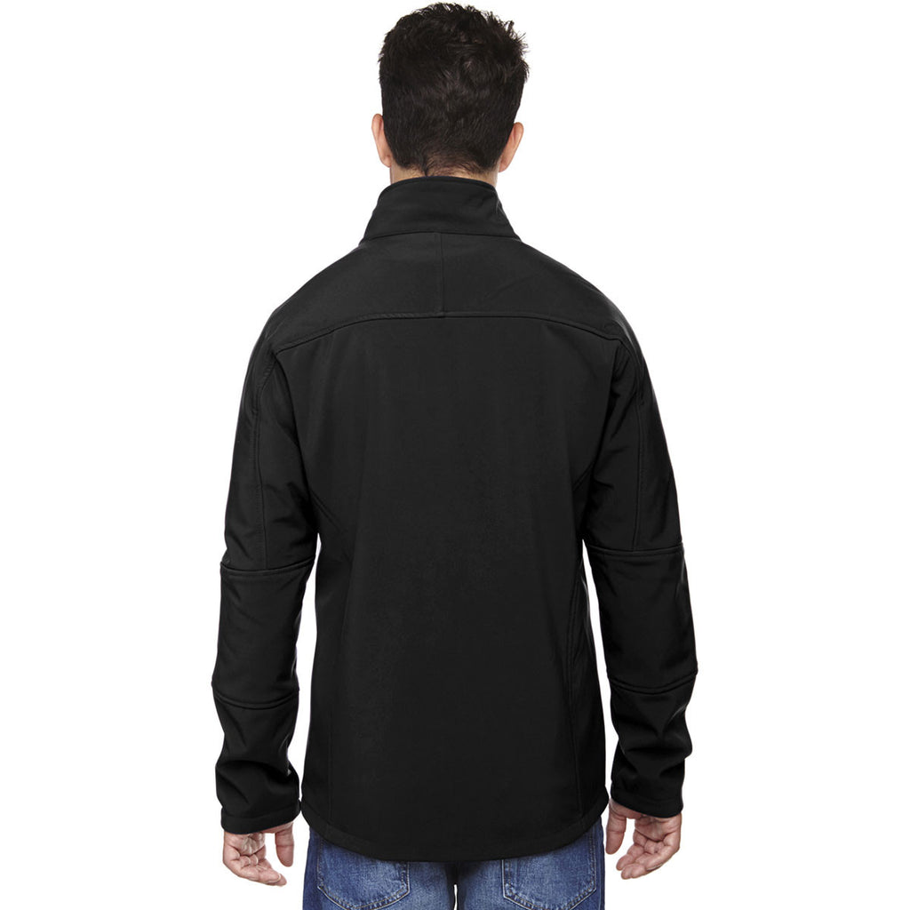 North End Men's Black Three-Layer Fleece Technical Jacket