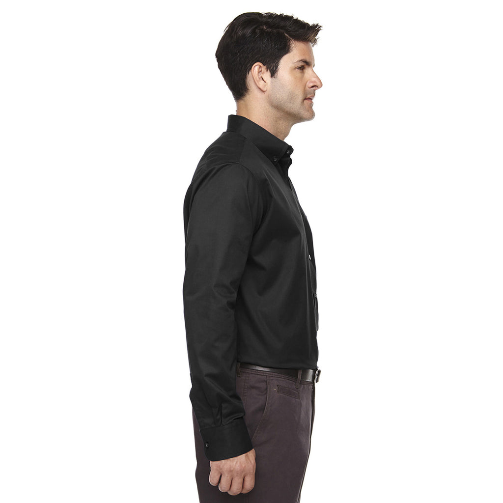 Core 365 Men's Black Operate Long-Sleeve Twill Shirt