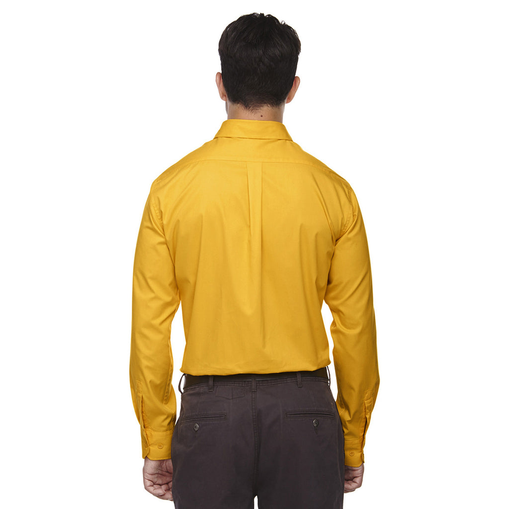 Core 365 Men's Campus Gold Operate Long-Sleeve Twill Shirt