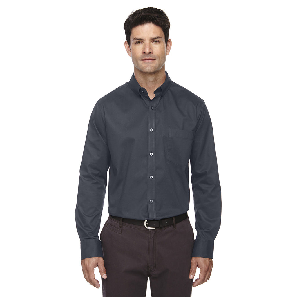 Core 365 Men's Carbon Operate Long-Sleeve Twill Shirt