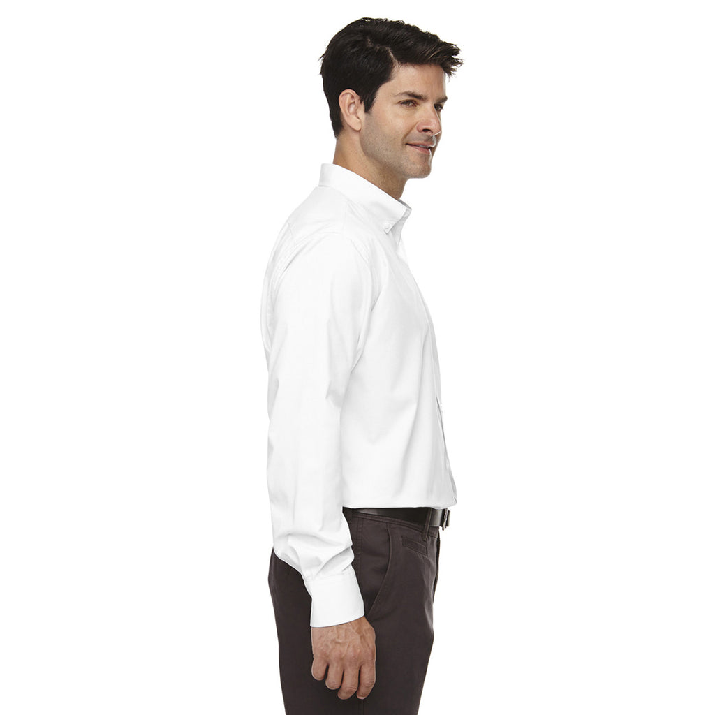 Core 365 Men's White Operate Long-Sleeve Twill Shirt