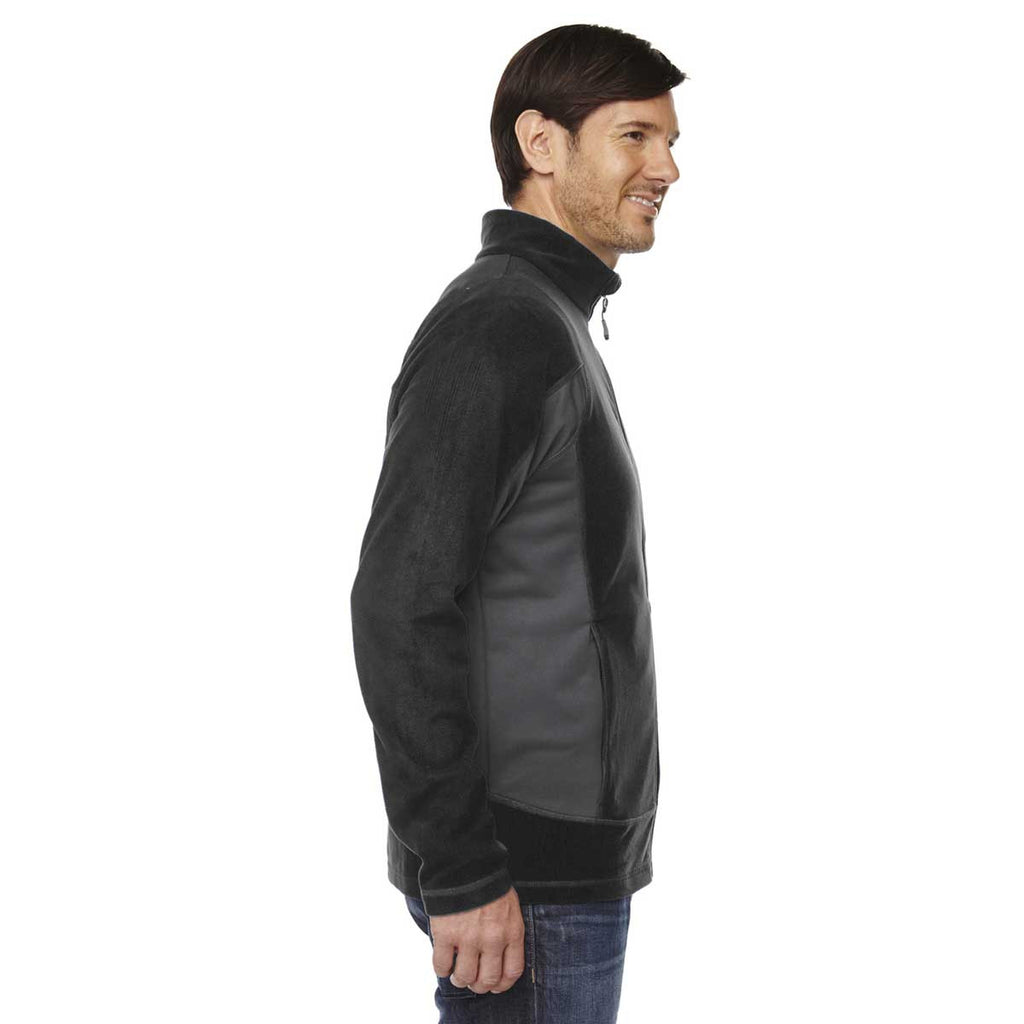 North End Men's Black Generate Textured Fleece Jacket