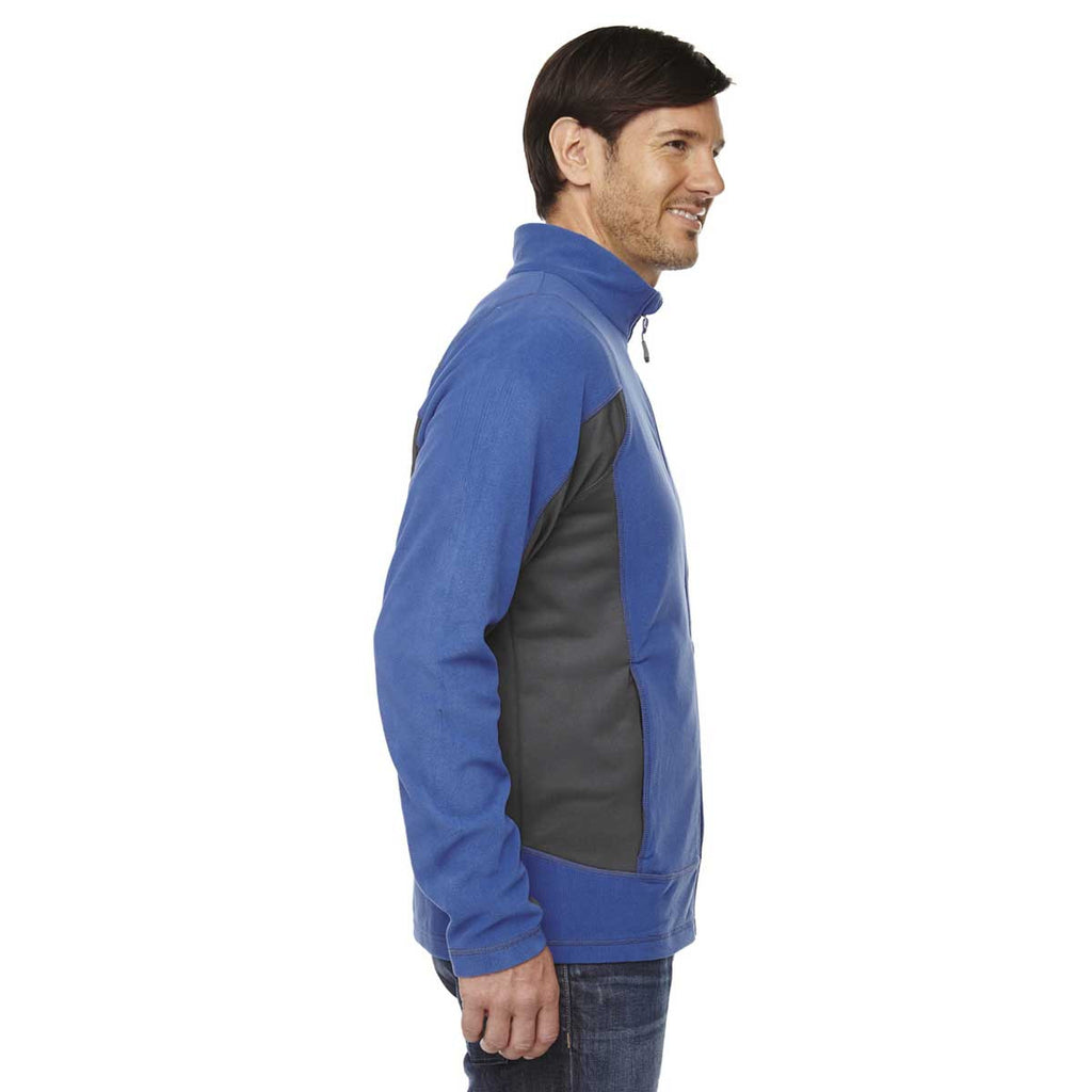 North End Men's Nautical Blue Generate Textured Fleece Jacket