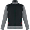 North End Men's Black/Classic Red Victory Hybrid Performance Fleece Jacket