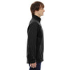 North End Men's Black Three-Layer Soft Shell Jacket with Laser Welding