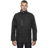 North End Men's Black Three-Layer City Textured Soft Shell Jacket