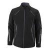 North End Men's Black Soft Shell Jacket with Laser Perforation