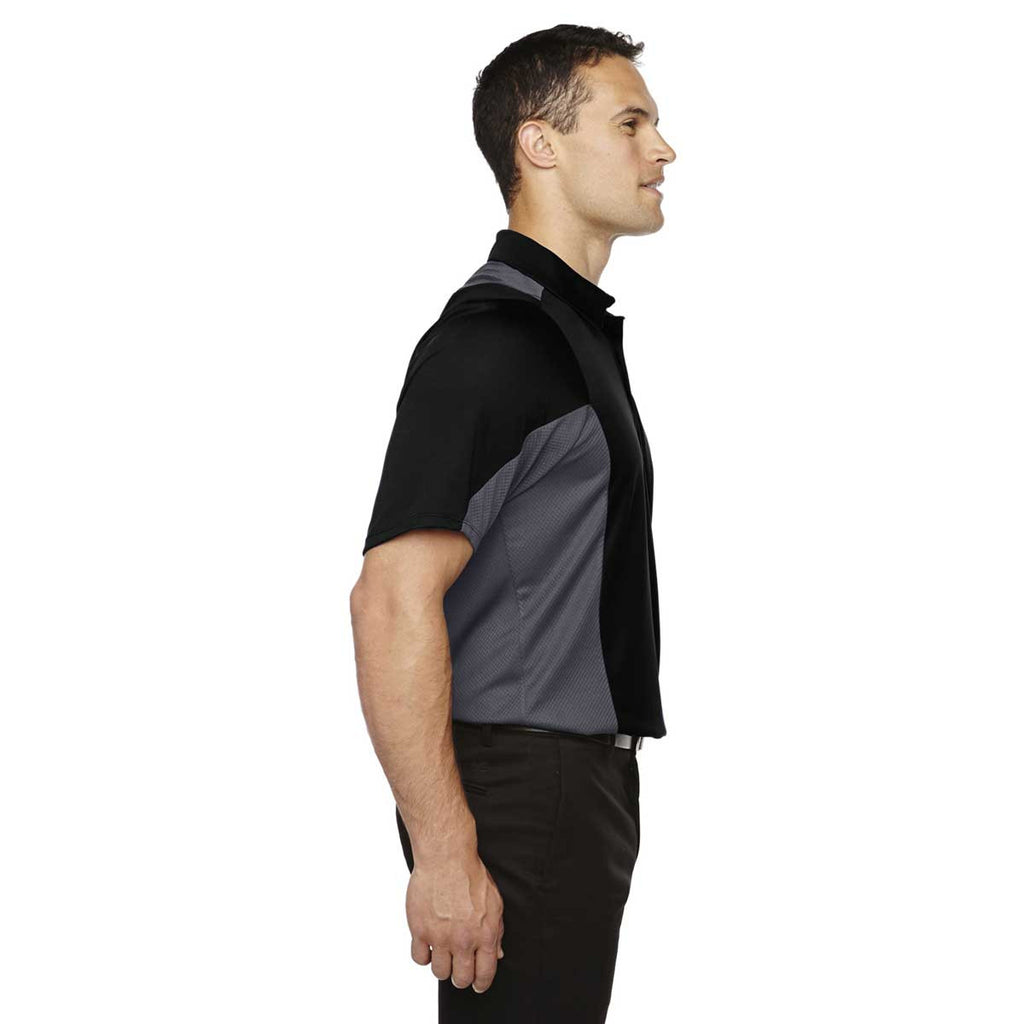 North End Men's Black Rotate Quick Dry Performance Polo