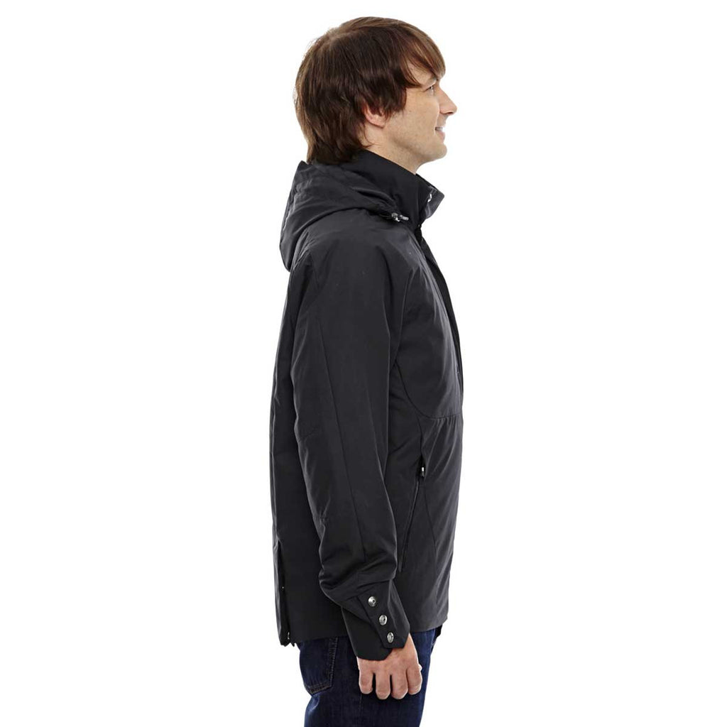 North End Men's Black Skyline City Twill Insulated Jacket with Heat Reflect Technology