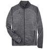 North End Men's Carbon/Black Flux Melange Bonded Fleece Jacket