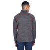 North End Men's Carbon/Olympic Red Flux Melange Bonded Fleece Jacket