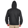UltraClub Men's Black Fleece-Lined Hooded Jacket