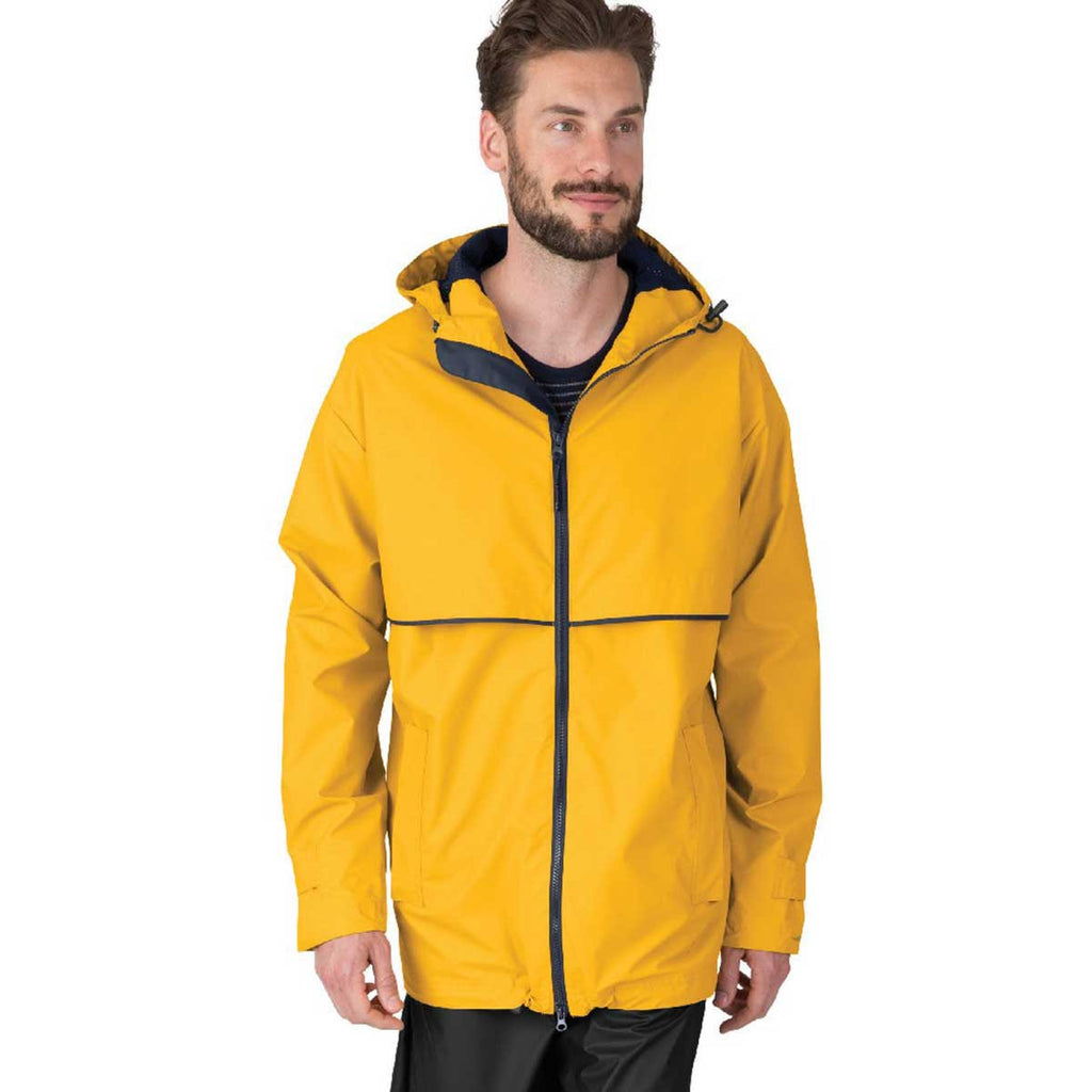Charles River Men's Yellow/Navy New Englander Rain Jacket