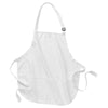 Port Authority White Medium Length Apron with Pouch Pockets