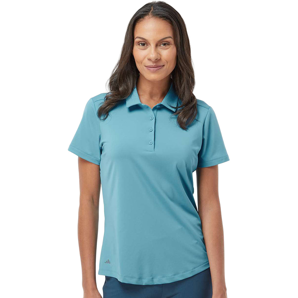 Adidas Women's Hazy Blue Ultimate Solid Polo
