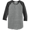 Alternative Apparel Men's Grey/Black Eco-Jersey 3/4-Sleeve Raglan Henley