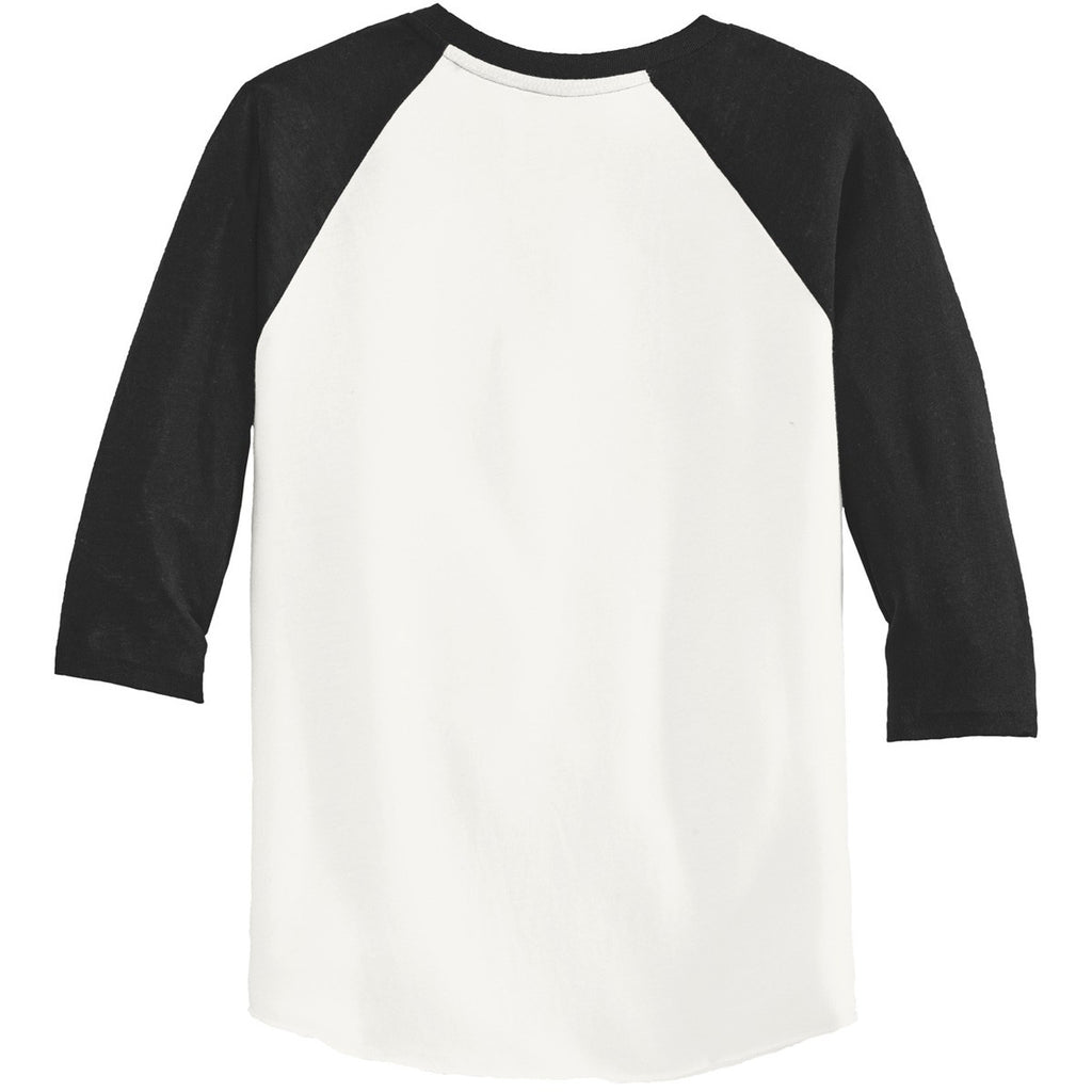 Alternative Apparel Men's Ivory/True Black Eco-Jersey Baseball T-Shirt