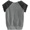 Alternative Apparel Women's Eco Grey Combo Rehearsal Short Sleeve Pullover Sweatshirt