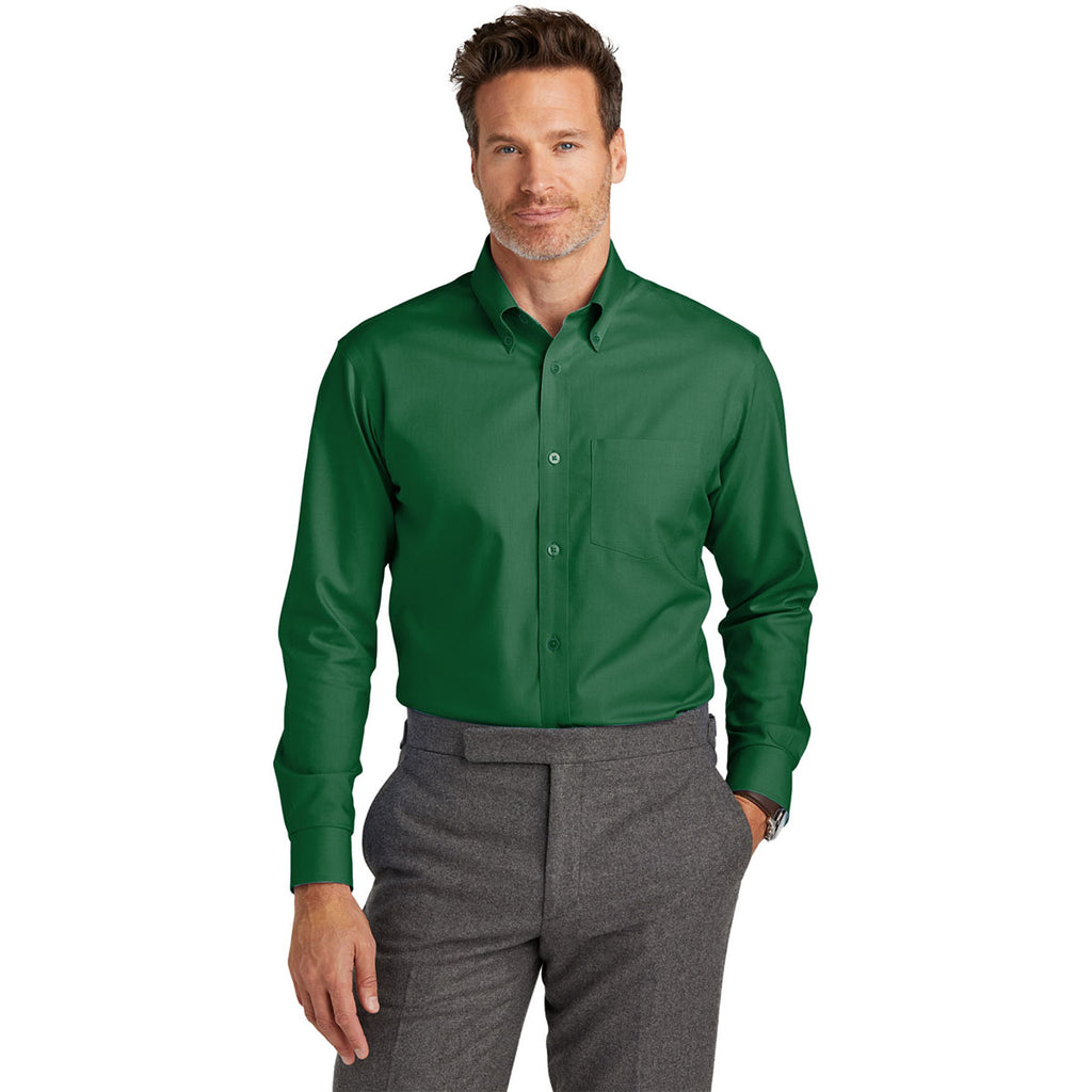Brooks Brothers Men's Club Green Wrinkle-Free Stretch Nailhead Shirt