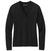 Brooks Brothers Women's Deep Black Cotton Stretch V-Neck Sweater