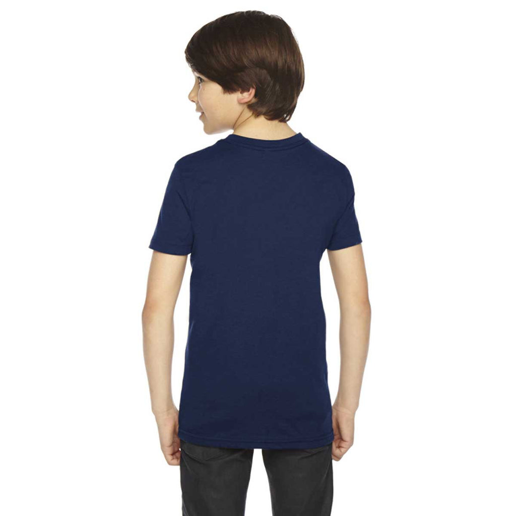 American Apparel Youth Navy 50/50 Poly-Cotton Short Sleeve Tee