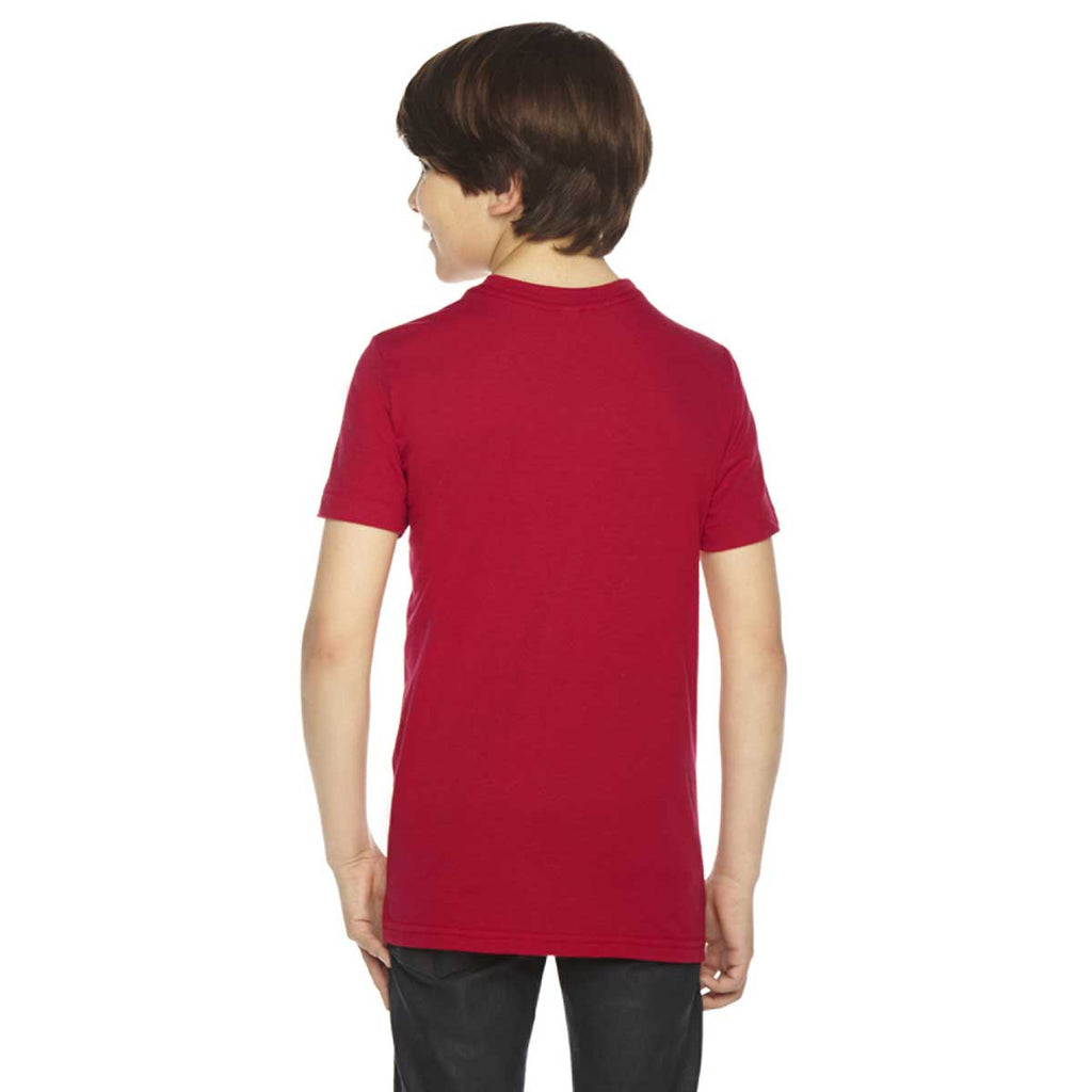American Apparel Youth Red 50/50 Poly-Cotton Short Sleeve Tee