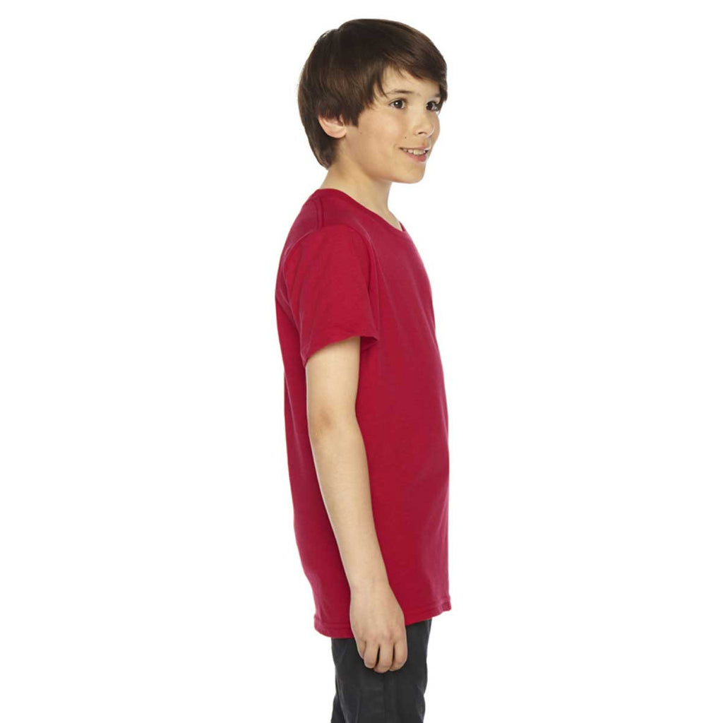 American Apparel Youth Red 50/50 Poly-Cotton Short Sleeve Tee