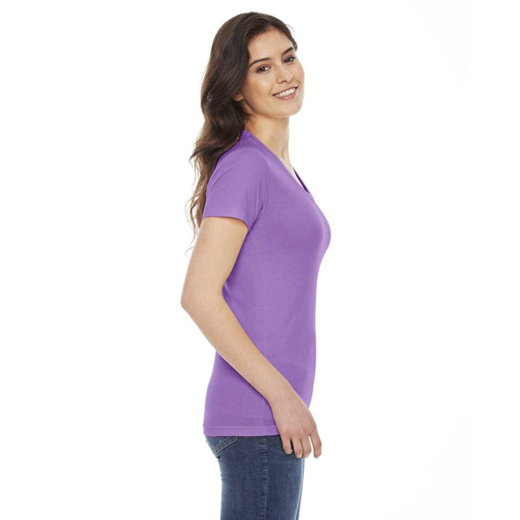 American Apparel Women's Orchid Poly-Cotton Short-Sleeve Crewneck