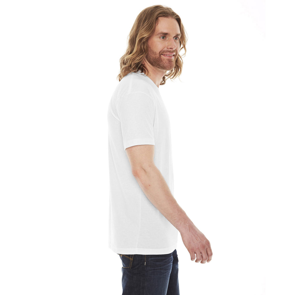American Apparel Unisex White Poly-Cotton Short Sleeve Crewneck T-Shirt