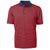 Cutter & Buck Men's Red/Navy Blue Virtue Eco Pique Micro Stripe Recycled Tall Polo