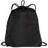 Port Authority Black Cinch Pack with Mesh Trim