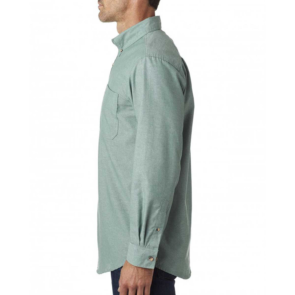 Backpacker Men's Green Yarn Dyed Chambray Shirt