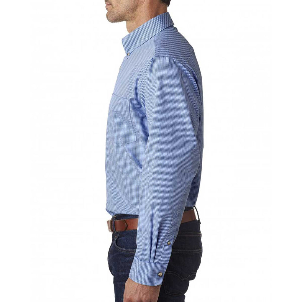 Backpacker Men's French Blue Yarn Dyed Micro Check Shirt